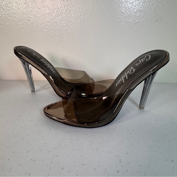 Cape Robbin Barbara-Anne Smoke Clear Stiletto Mules High Heels Size 7 NIB - Picture 7 of 16